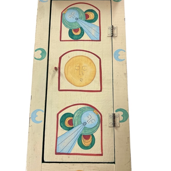 Wooden Key Chest Hand Painted by Good as Old Moon and Sun design - Picture 3 of 13